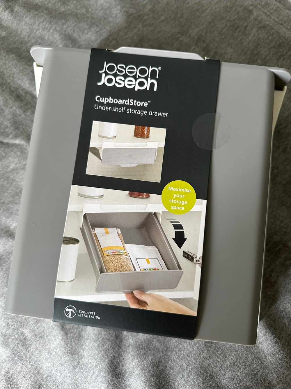 Joseph Joseph CupboardStore Under-Shelf Storage Drawer — Grey